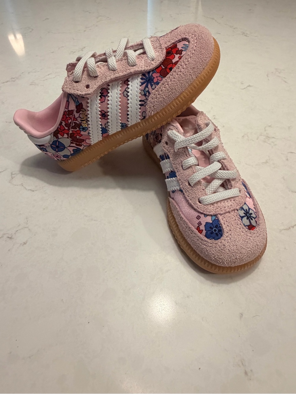 Adidas Kids Liberty London Pink Floral Gazelle Shoes - Picture 3 of 5